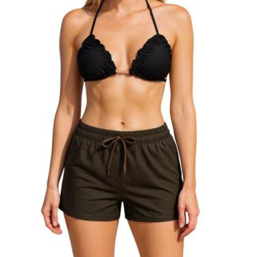 Imagem de Short Feminino Avulso Confort Fit com Forro Praia & Academia Cor:Verde