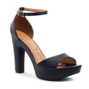 Imagem de Sandália meia pata com salto alto plataforma preta - Vizzano, Preto, 3