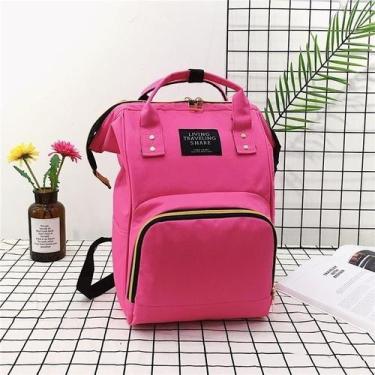 Imagem de Mochila Maternidade Bolsa Mamãe Bebê Multifunção JIMMY cores:pink - oe