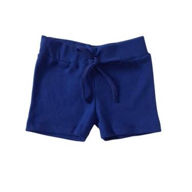 Imagem de Short Bebê Suedine Menino Menina e Neutro Algodão - Mafessoni, G, Azul