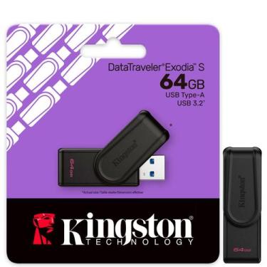 Imagem de Pendrive Kingston DataTraveler Exodia S, 64GB, USB 3.2 - DTXS/64GB
