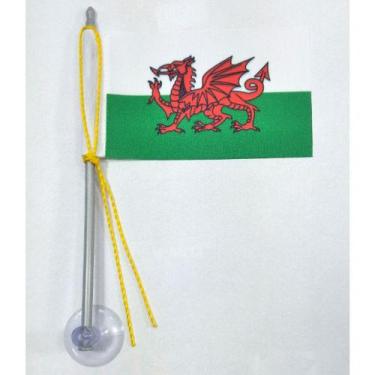 Imagem de Mini Bandeira País de Gales C/ Ventosa Poliéster (5,5cm X 8,5cm) - SP 