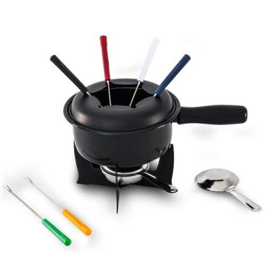 Imagem de Conjunto para Fondue Brinox 10 Peças 16cm 1,25 Litros Aço Inox, Preto