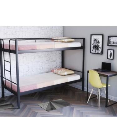 Imagem de Conjunto para Quarto 1 Beliche e 1 Escrivaninha Preto/Fosco - Completa