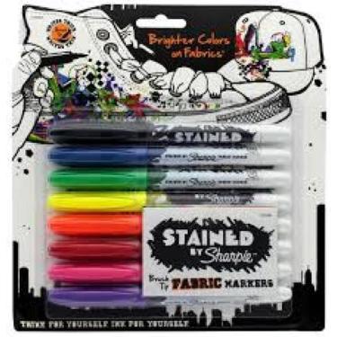 Imagem de Marcador permanente sharpie stained brush tip para tecido c/8 cores   