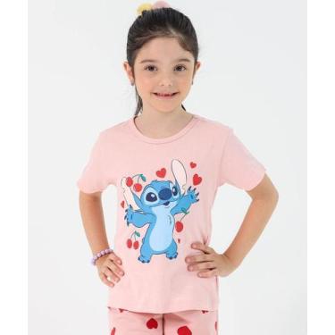 Imagem de Blusa Infantil Estampa Stitch Tam 4 a 10 Rosa-53404 - Disney, 8, Rosa