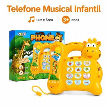 Imagem de Telefone Musical Infantil Piano Animal Girafa Brinquedo Educativo - Ge