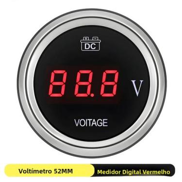 Imagem de Medidor De Voltagem De Bateria Para Carro E Barco À Prova d'Água 52mm 