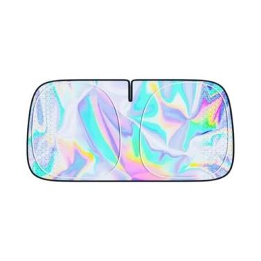 Imagem de Protetor Solar Para Para-brisa De Carro 142x80cm Dobrável E Refletivo 