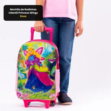 Imagem de Mochila de Rodinhas Infantil First Bikes Princess Wings Poliester 40CM Rosa Menina