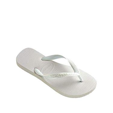 Imagem de Chinelo Top, Havaianas, Unissex, Sola 100% Borracha Flexível e Durável, Tiras Grossas, Estampa Lisa, Branco