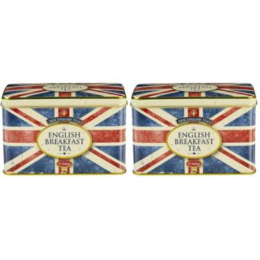 Imagem de Chá New English Teas - 40 Saquinhos em Lata Union Jack - Pacote com 2
