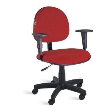 Imagem de Cadeira Executiva Giratória Braços Tecido Vermelho - Ideaflex