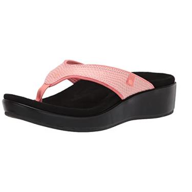 Imagem de Spenco Sandália Ortopédica Feminina Karla Wedge Anabela, Cobra Terra Cotta, 8 Wide
