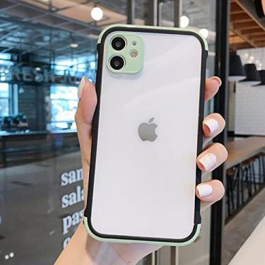 Imagem de Estojo de luxo para iphone 13 12 11 pro max xs xr x 8 7 plus capa de celular de silicone transparente plástico à prova de choque, verde, para iphone 11pro max