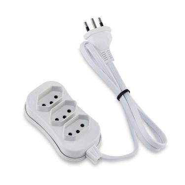 Imagem de Extensão Tripolar Slim 1 Metro Branco Force Line