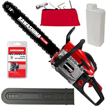 Imagem de Motosserra Potente Kawashima Plus KCS 550P À Gasolina 54,6cc 2 Tempos Com Sabre de 18 Polegadas e Corrente 72 Elos Para Cortes Precisos