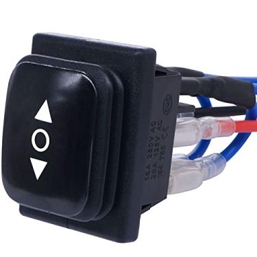 Imagem de weideer 20A 12V DC Motor Polaridade Reversa à Prova D' Água Interruptor Rocker DPDT 6 Pinos ON-OFF-ON Interruptor de travamento de controle do motor do barco com fios jumper KCD4-203-JT-WX