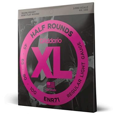 Imagem de Encordoamento Para Baixo 4 Cordas Escala Longa Semi-Flat .045-.100 D'Addario Half Rounds ENR71
