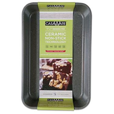 Imagem de casaWare Assadeira para forno torradeira 18 x 28 cm revestida de cerâmica antiaderente (granito prateado)