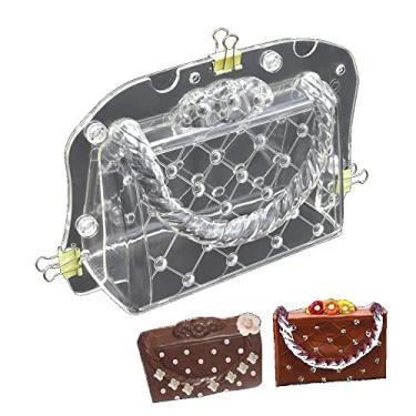 Imagem de TUKE Moldes de chocolate, bolsas de mão 3D molde de fondant para decoração de bolos, doces, sabonete, argila de polímero