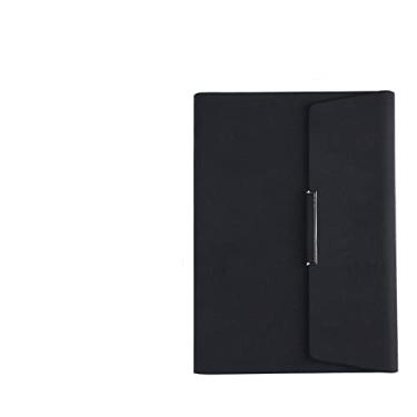 Imagem de Pastas A5 Recarregáveis Caderno de Couro PU Organizador de Design Chique Diário Vintage para Mulheres de Negócios Homens Uso no Escritório, Preto