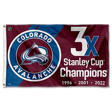 Imagem de Bandeira com ilhós Colorado Avalanche 3 vezes e 2022 Cup Champions