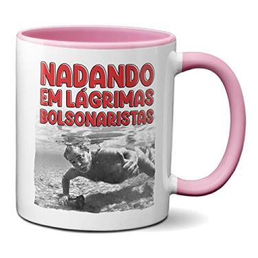Imagem de Caneca Lula Mergulhando Nadando Em Lágrimas Bolsonaristas! (Rosa)