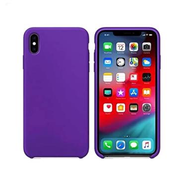 Imagem de Capinha Colorida Compatível Com iPhone X/XS Vermelha,Preta, Laranja, Amarela, Azul, Rosa, Pink, Branca, Lilás, Marrom, Verde, Roxo, Case Slim Flexível Aveludada PREMIUM ONYK (roxo)
