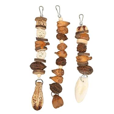 Imagem de Gaiola do pássaro Brinquedo Papagaios de madeira Mastigando brinquedo Bird Bite Toy Set Bird Cage Fun Toy Pendurado Mordida Blocos de Madeira
