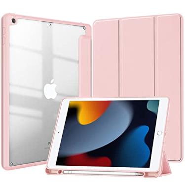 Imagem de Capa para iPad 9 10,2 polegadas Slim Stand Smart Protector com iPad Pro 12,9 polegadas Pro 11 polegadas Pro 10,5 polegadas iPad 9,7 polegadas iPad Mini 4 5 6 (iPad Pro 10,5 polegadas, rosa)