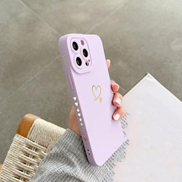 Imagem de Capa de telefone de coração macio amor para iPhone 11 12 13 14 Pro Max XS Max XR 7 8 Plus SE 2020 Capa traseira de silicone à prova de choque, roxa, para iPhone 7plus
