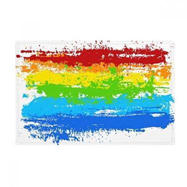 Imagem de DIYthinker Tapete de chão com ilustração de lésbica gay arco-íris pontiagudo antiderrapante piso porta de banheiro tapete