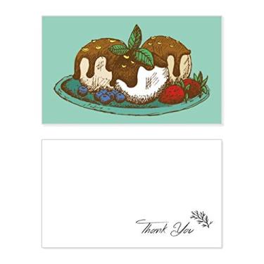 Imagem de Bola de sorvete de chocolate e morango, cartão de agradecimento, papel de aniversário, agradecimento de casamento