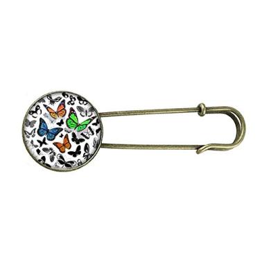 Imagem de Vintage Scope of Butterflies Retro Metal Broche Pin Clip Jewelry