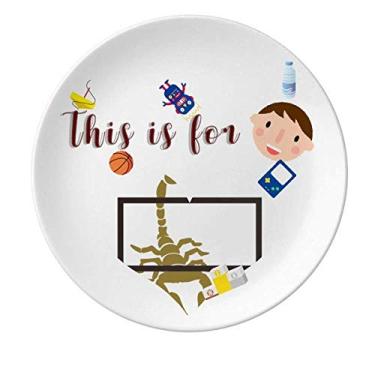 Imagem de Escorpião Natural Inseto Box Prato de Porcelana Prato Redondo Menino Homem