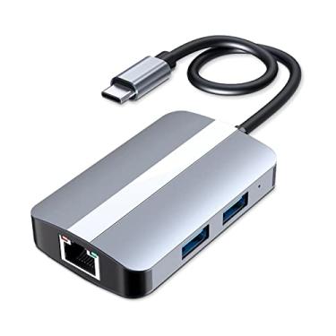 Imagem de 5-IN-1 USB C Hub Tipo-C Docking Station Multiport Adaptador SD TF Card Reader RJ45 Ethernet USB 3.0 USB 2.0 Compatível com MateBook Samsung
