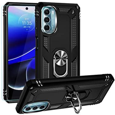 Imagem de Capa para Moto G 5G, capa de celular Moto G 5G 2022 com protetor de tela, [teste de queda de grau militar de 4,9 metros] Capa protetora para celular com suporte de anel magnético para Motorola Moto G