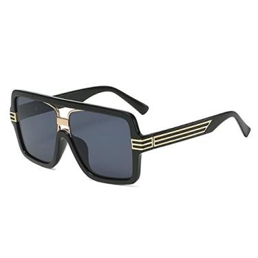 Imagem de Óculos de sol vintage de peça única com estampa de leopardo para mulheres óculos de sol quadrados masculinos hip hop, 2, tamanho único