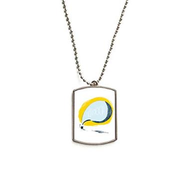 Imagem de DIYthinker Colar de aço inoxidável com pingente de gato monstro alienígena na noite com corrente de cachorro