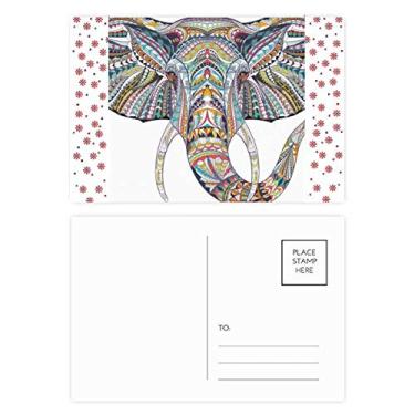 Imagem de Cartão postal de Natal com design de elefante colorido estilo mosaico, Natal, celebração, cartão postal de bênção