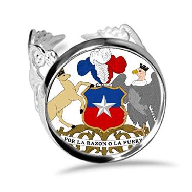 Imagem de DIYthinker Chile Nacional Emblema Country Anel Ajustável Amor Casamento Noivado