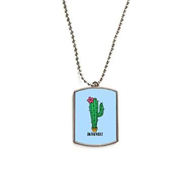 Imagem de DIYthinker Introvert Colar com pingente de identificação de cachorro de aço inoxidável