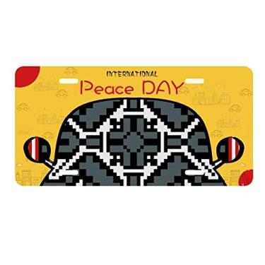 Imagem de DIYthinker Estilo Rússia textura cinza padrão país placa etiqueta decoração carro dia da paz