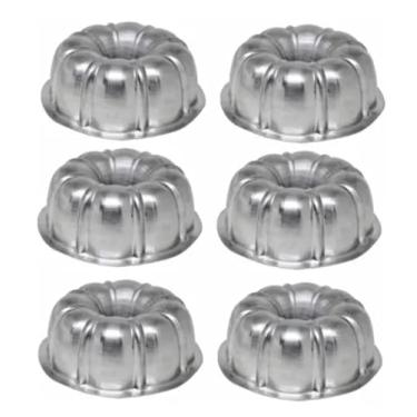 Imagem de Kit 6 Formas Mini Torta Suíça Pudim Decor1 (9x4cm - P) Alum.