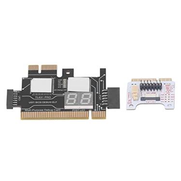 Imagem de Placa mãe pós-teste de diagnóstico, placa de diagnóstico de LED estável PCI E Laptop placa de análise de placa mãe preto leve para manutenção