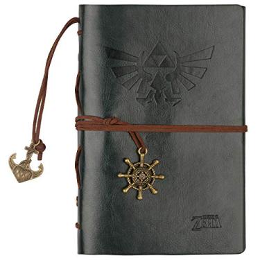Imagem de Diário Legend of Zelda, diário de escrita, diário de viagem, caderno de 18 x 13 cm, caderno de escritores, caderno recarregável, cofre para caneta-tinteiro (verde escuro)