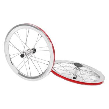 Imagem de Rodas de bicicleta de 16 polegadas, rodado de bicicleta de condução estável de aro anodizado de bom acabamento para mountain bike (prata)