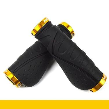 Imagem de Punhos de guidão de bicicleta Alça de torno de liga de alumínio Equipamento de guidão de bicicleta de montanha acessórios de bicicleta (preto-amarelo1)