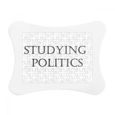 Imagem de Moldura de quebra-cabeça com frase curta para estudar política, decoração de quadros, quebra-cabeça